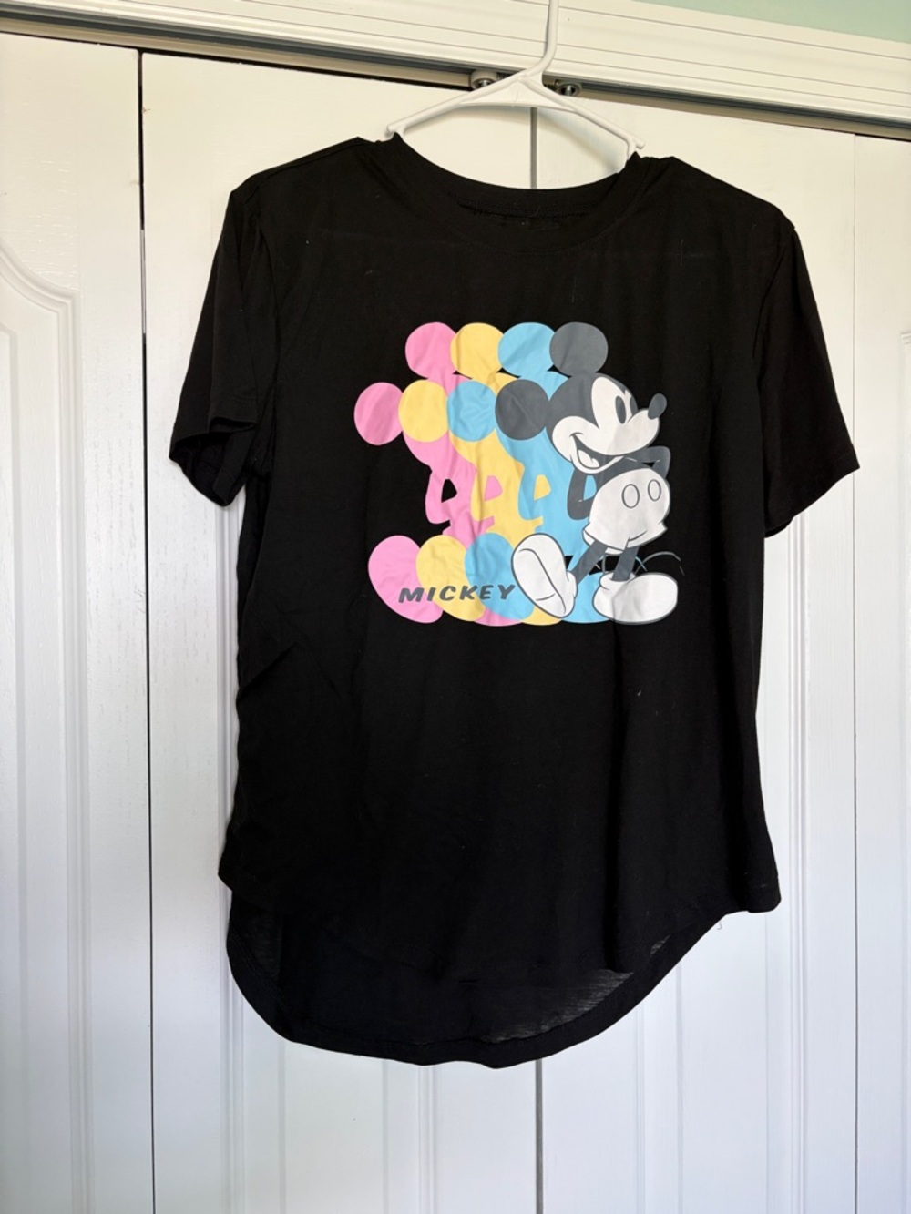 Disney Black Mickey Mouse Multicolor Bubble Graphic Tee